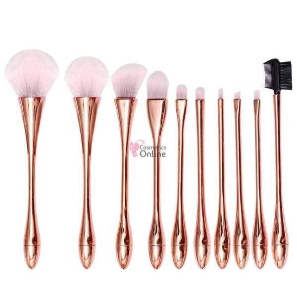 Pensule de Make-up 10 bucati Pink Profesionale MKB07